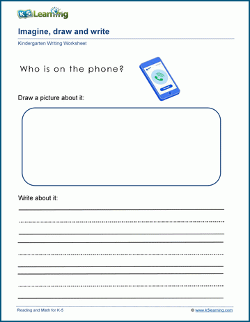 Who is on the phone? - Draw & Write Worksheet
