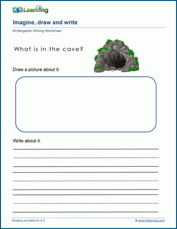 What is in the cave? - Draw & Write Worksheet
