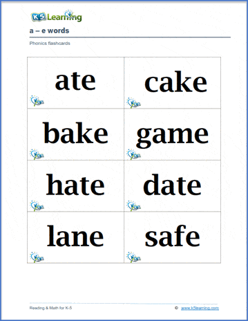 Free Phonics Flashcards | K5 Learning