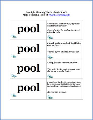 multiple meaning words
