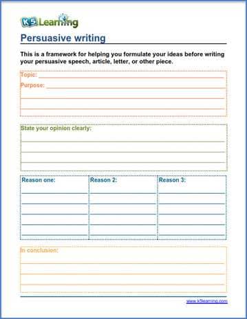 persuasive writing framework
