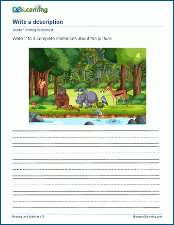 Descriptive sentences worksheet