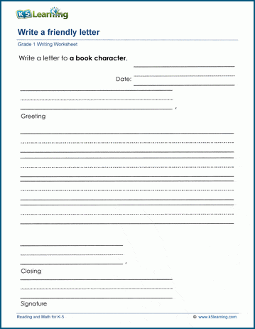 Grade 1 letter writing prompts