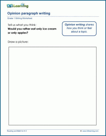 Opinion writing worksheet