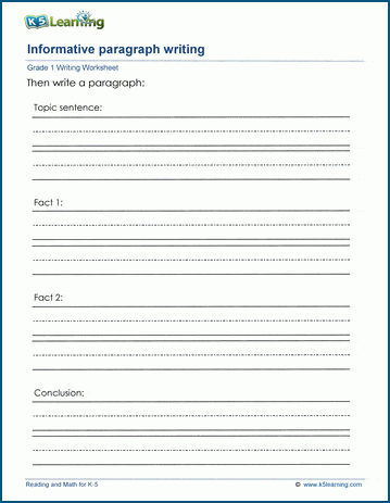 Paragraph writing worksheets for grade 1