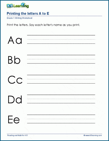 Letters Review Worksheet