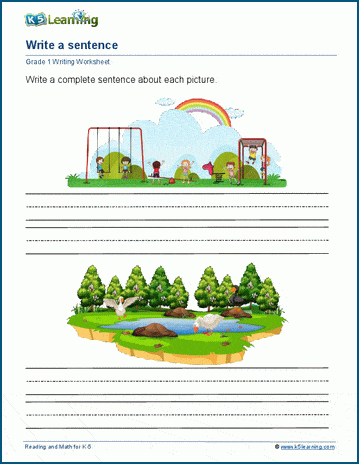 Sentence composition worksheet