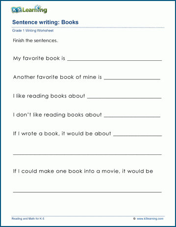 Grade 1 sentence writing prompts