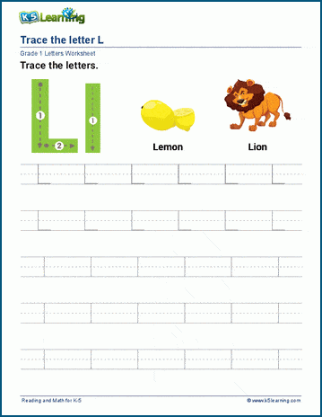 Letter L l Worksheet