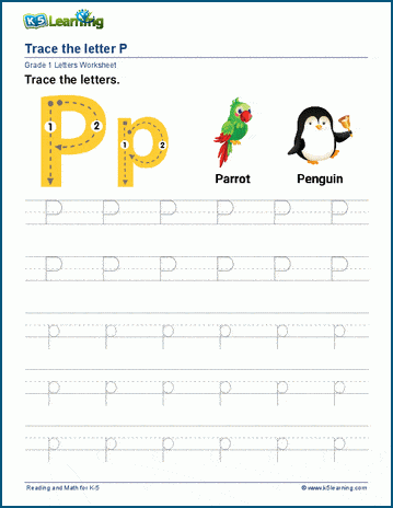 Letter P p Worksheet