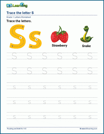 Letter S s Worksheet