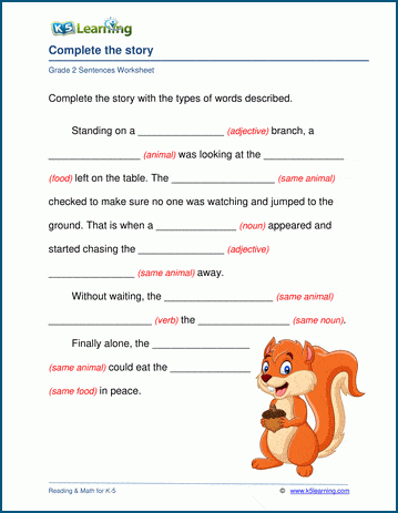 grade 2 grammar worksheets k5 learning