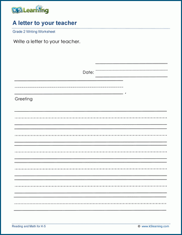 Letter writing prompts worksheet