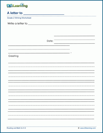 Letter writing prompts worksheet