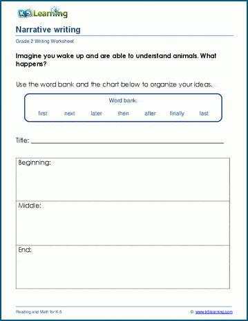 Narrative writing worksheet