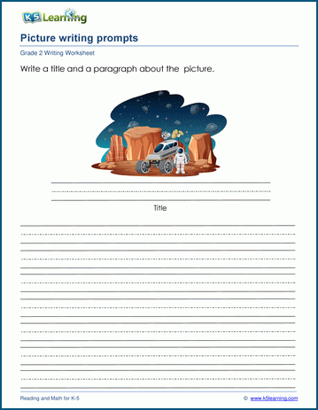 Picture writing prompts worksheet