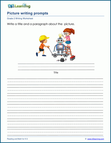 Picture writing prompts worksheet