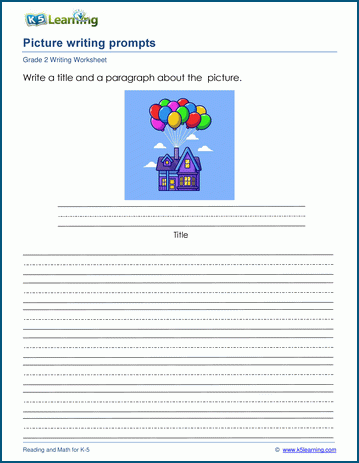 Picture writing prompts worksheet