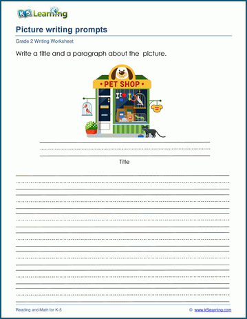 Picture writing prompts worksheet