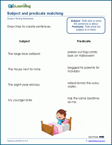 Subject and predicate worksheets