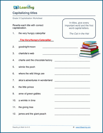 Sample grade 3 capitalization worksheet