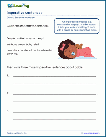 Write imperative sentences worksheet