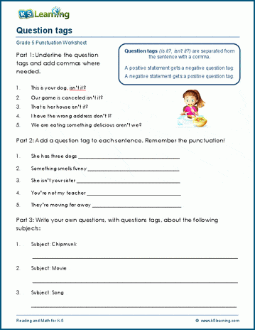 Question tags worksheets