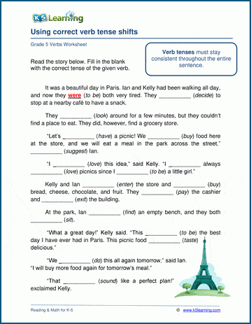 Verb tense practice worksheets