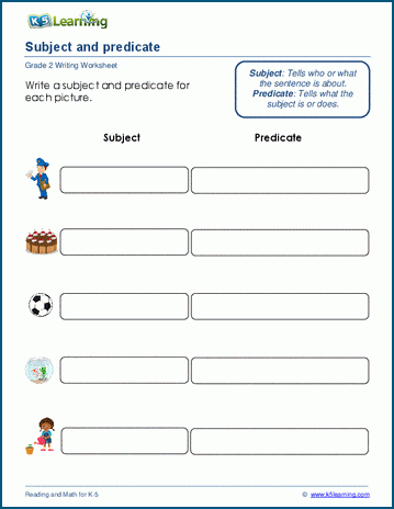 Subjects and predicates worksheet
