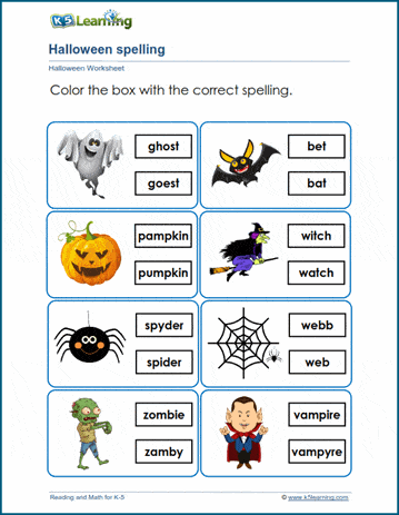 Halloween worksheets | K5 Learning