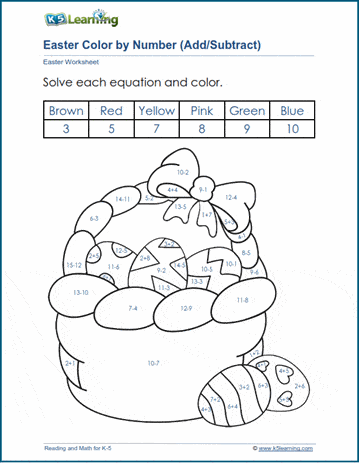 Easter color by number