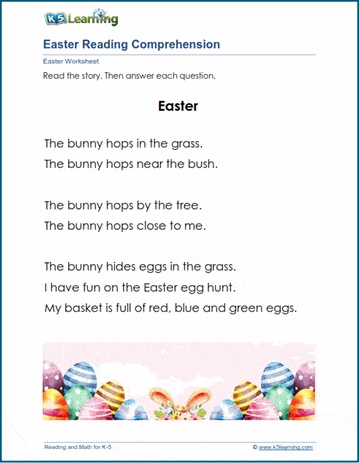 Easter reading comprehension | K5 Learning