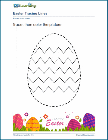 Easter tracing worksheet