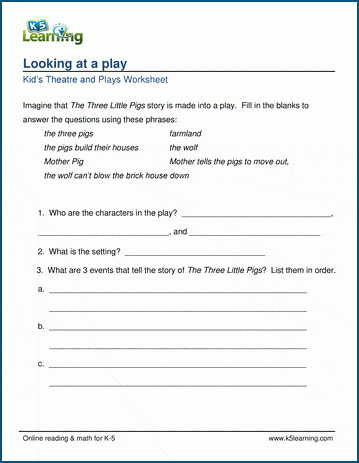 Drama Worksheets for Kids | K5 Learning