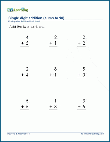 vertical addition worksheets k5 learning