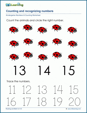 Counting 15 Worksheets