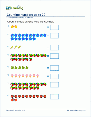 Sequence 1-20 Free Activities online for kids in Kindergarten by