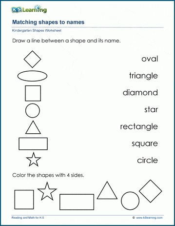Names of Shapes Worksheets for Preschool and Kindergarten ...