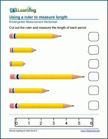 Kindergarten length and height worksheet