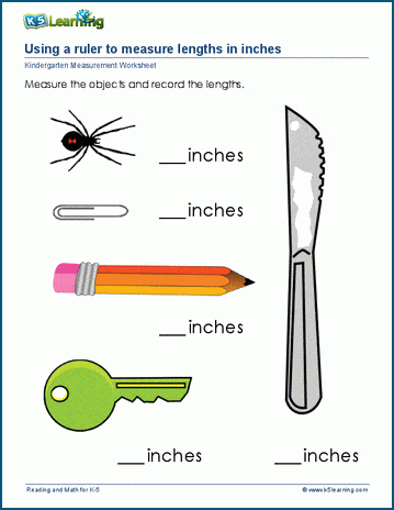 Using a ruler worksheets for preschool and kindergarten