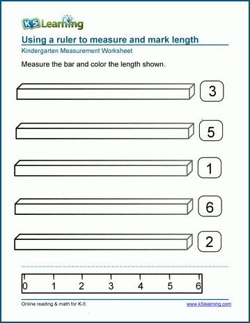 Kindergarten length and height worksheet