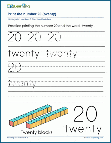 Number 20 Template Printable