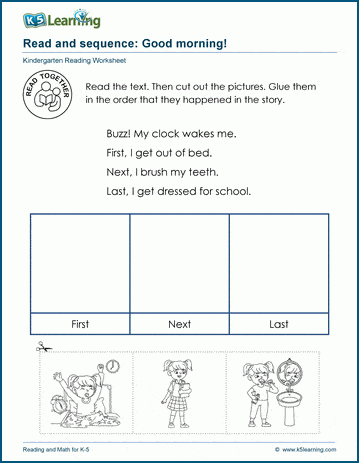 Kindergarten sequencing worksheet