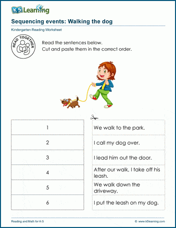 kindergarten sequencing advanced worksheet