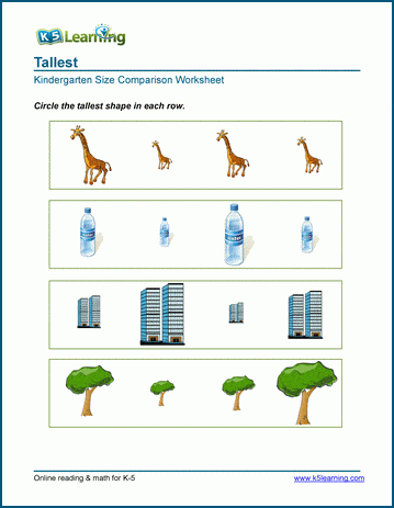 Tall and Short - Worksheet Digital