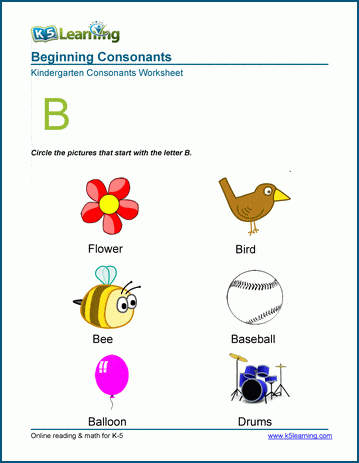 Circle the Words that Start with B