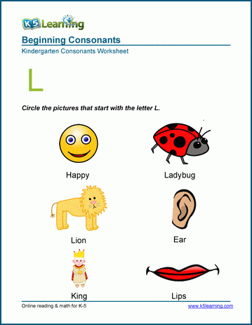 Beginning consonants worksheet - letter B