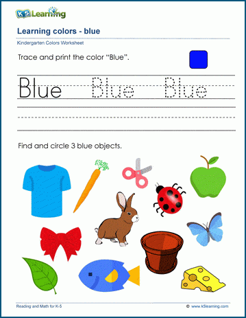 Sample Learning Colors Worksheet.