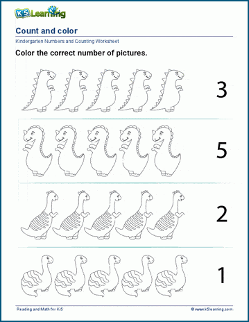 Count and color worksheets