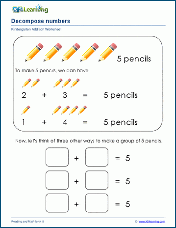Making numbers up to 10 worksheets